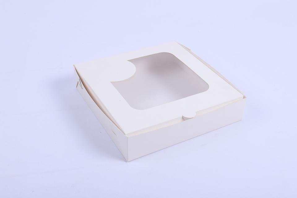 White kraft cake box Square cupcake box Flat Pack Presentation Boxes