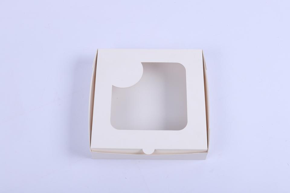 White kraft cake box Square cupcake box Flat Pack Presentation Boxes